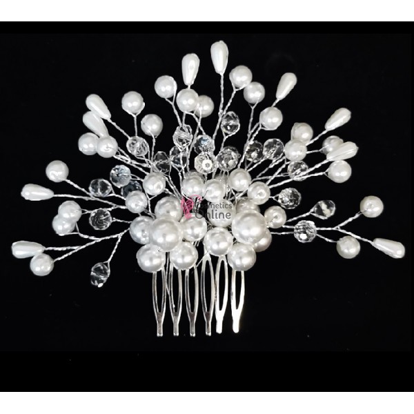 Accesoriu elegant pentru decor par AP015EE Argintiu cu cristale si perle - HandMade
